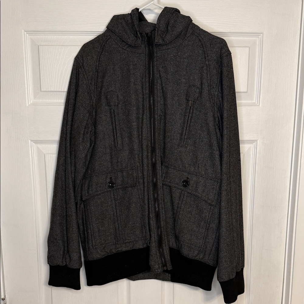 Men's Dark Gray Hooded Jacket
